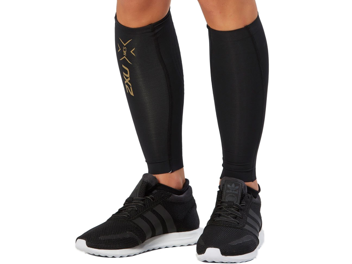 UA3064B Elite MCS Comp Calf Guards BLACK/GOLD L