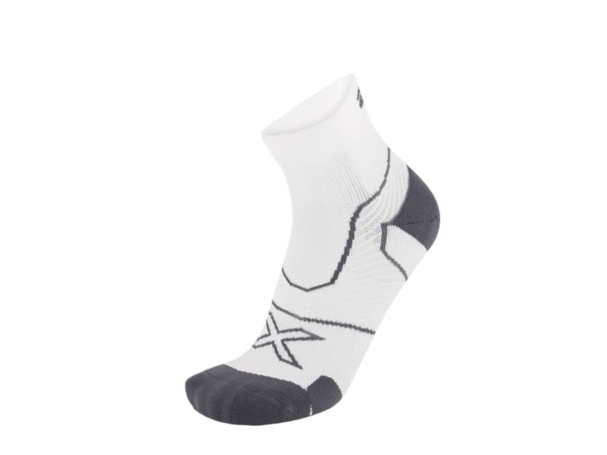 UA5048e Vectr Cushion 1/4 Crew Sock White/Grey L