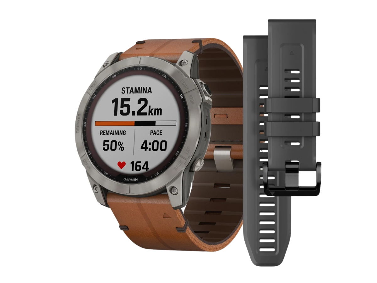 Garmin Fenix 7X, Solar Saph,Black Ti W/Black Silicone Band