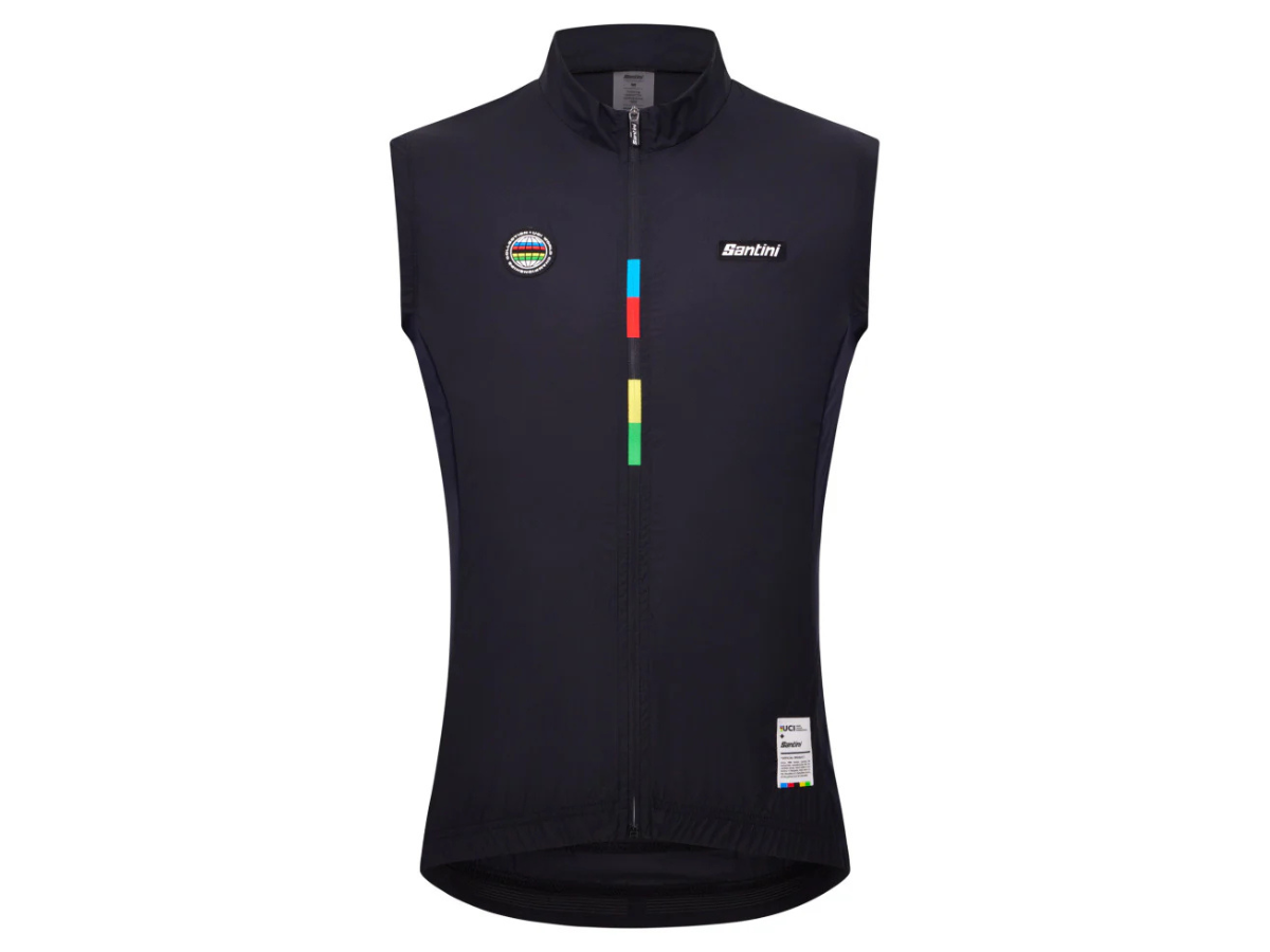 Santini UCI World Champion Mondo Wind Vest-Black