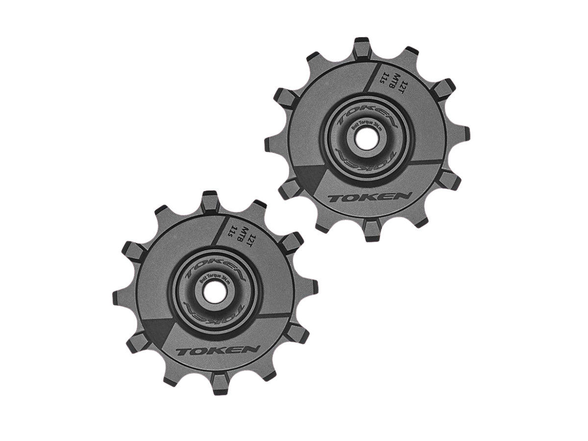 Token Resolute Mtx Large Pulley Set For Shimano Mtb 11S &amp; Gravel 11S / Sram Mtb 11S Upper 12T, Lower 12T Erd1722X-Bktk