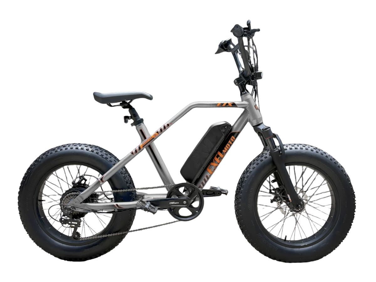 Electric bike with large wheels on a white background