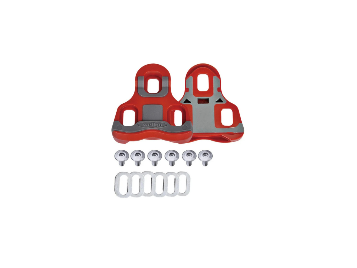 Wellgo RC-7B Cleat for Road Pedal (KEO Compatible)-Red/Grey