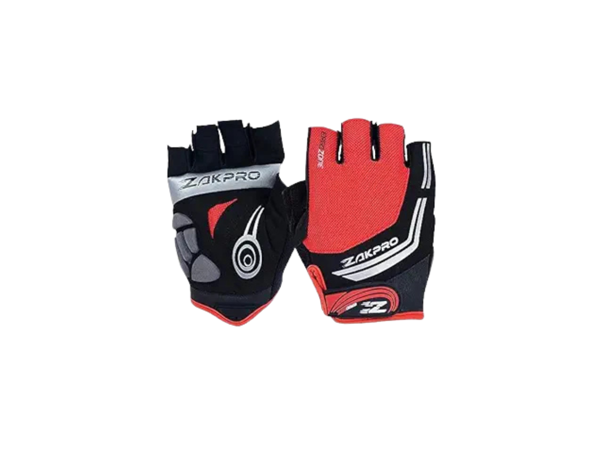 ZAKPRO Cycling Gloves - Hybrid Series (Red-Medium)
