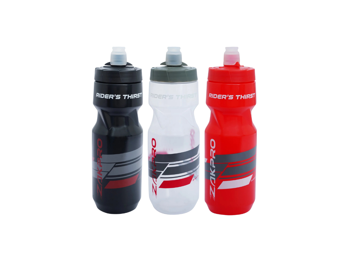 ZAKPRO Rider's Thrist Cycling Water Bottles/Sports water bottles - Combo of 3 (Black, Red and White Transparent Combo)