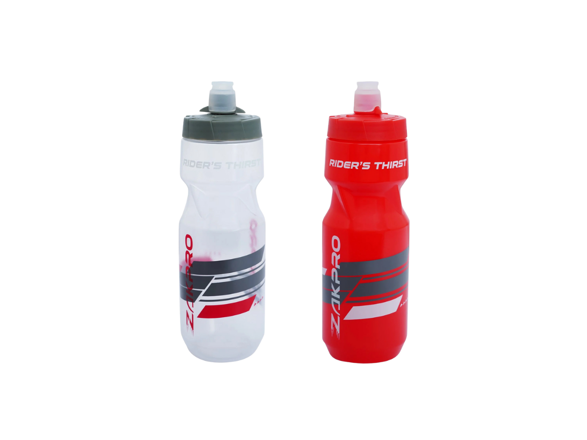 ZAKPRO Rider's Thrist Cycling Water Bottles/Sports water bottles (Red and White Transparent Combo)
