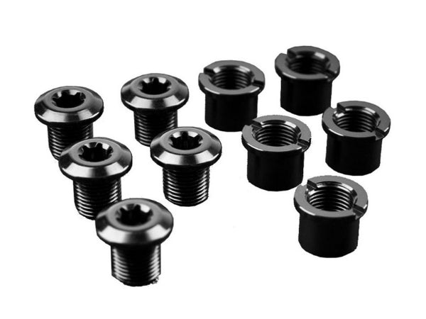 Absolute Black CR Bolts+Nuts (Set of 5 - Black) - Long