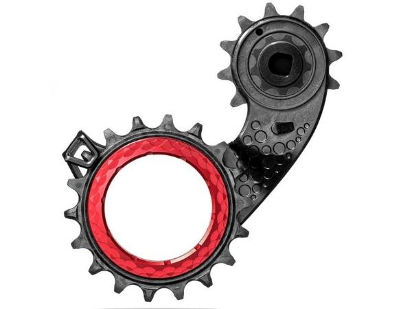 Absolute Black Hollowcage Carbon Pulley Cage - SRAM Etap - Red