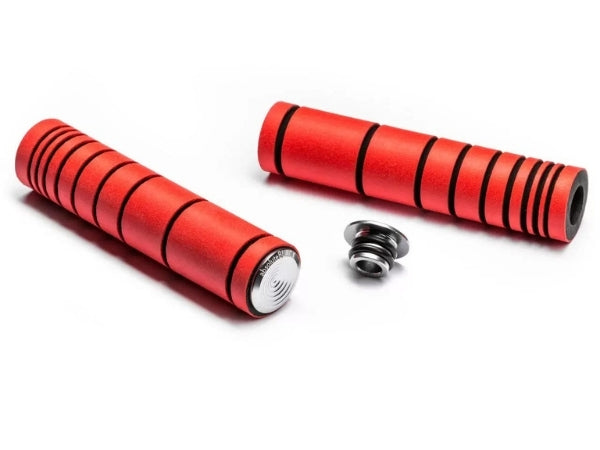 Absolute Black MTB Silicone Grip (With Bar Plugs) - Fluo Red