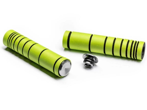 Absolute Black MTB Silicone Grip (With Bar Plugs) - Lime Green