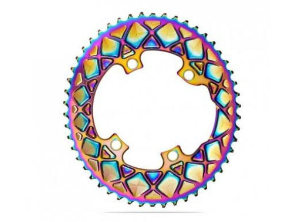 Absolute Black Oval Road CR 2X 110/4 Shimano 9100-50T - PVD Rainbow