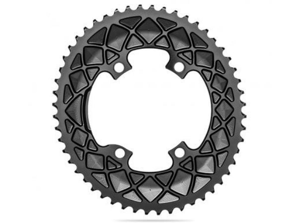 Absolute Black Oval Road CR 2X 110/4 Shimano 9100-53T - Black