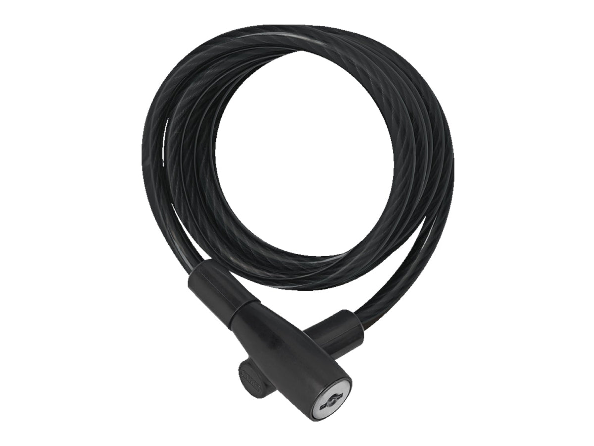 "ABUS coil cable key lock black â€“ flexible and secure bike lock with key mechanism for theft protection"

