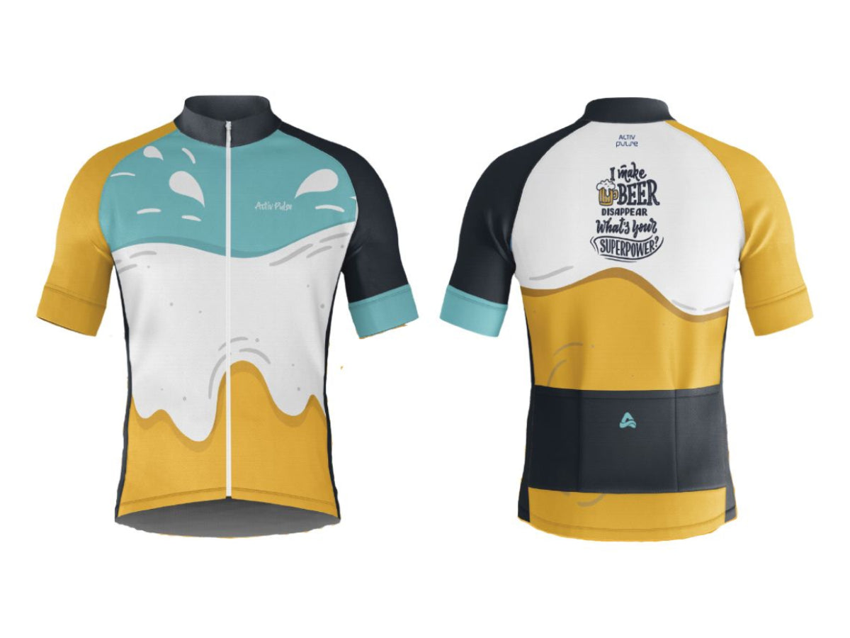&quot;Activ Pulse Beer cycling jersey – fun and breathable short-sleeve bike jersey for casual and road riders&quot;

