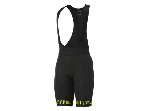 Ale Strada Bibshorts - Black-Fluo Yellow