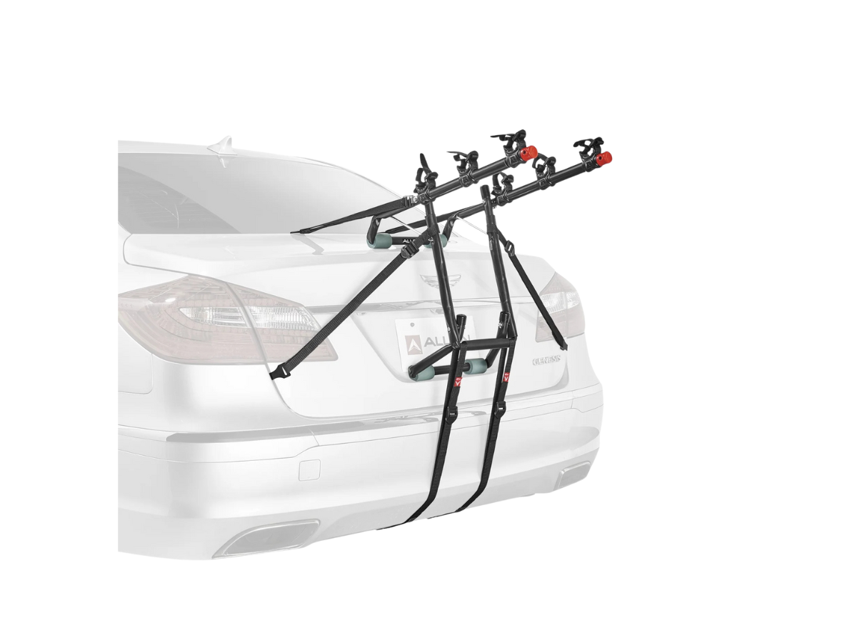 allen car rack deluxe 3-bike carrier black narrow with side straps