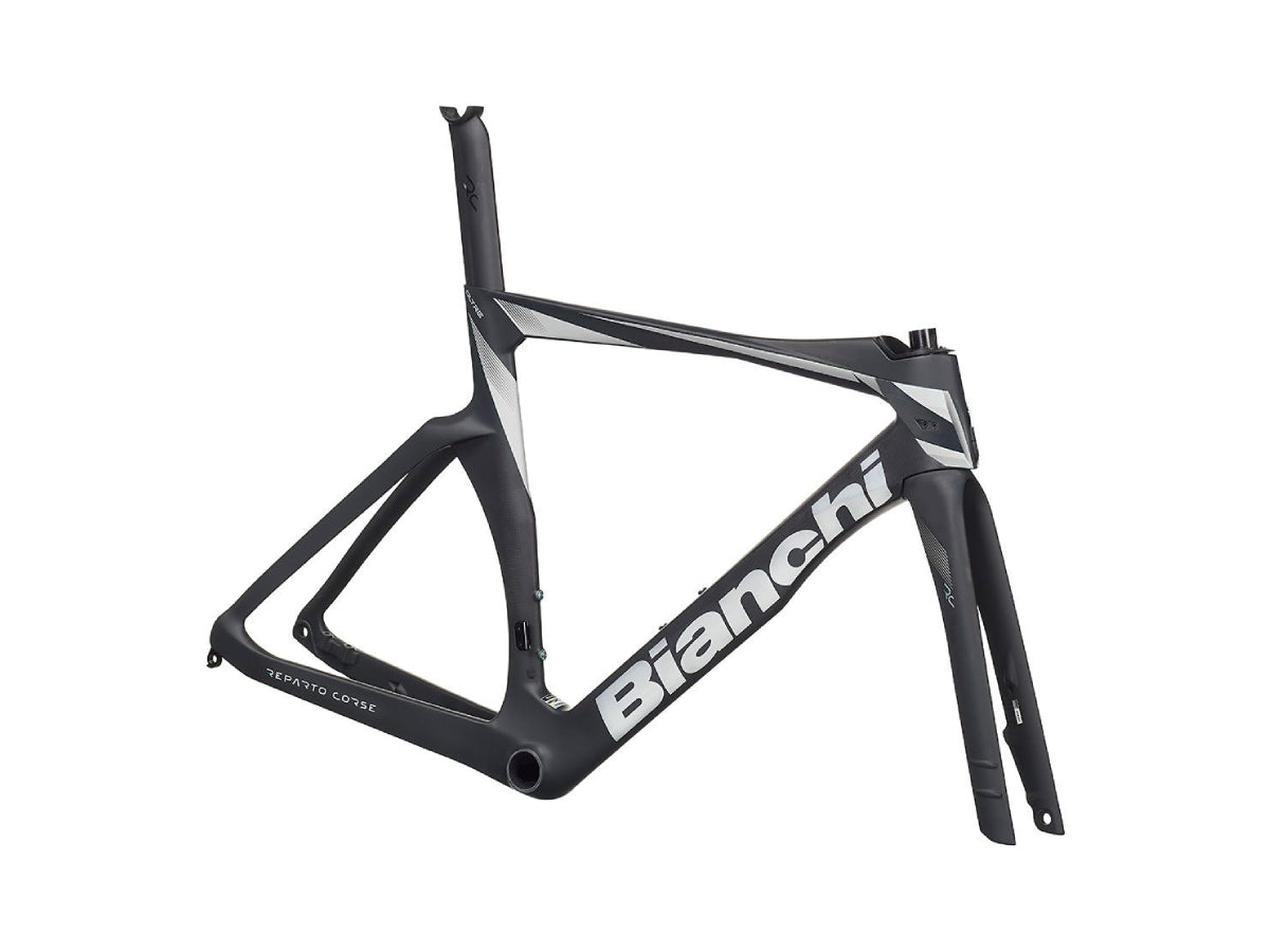 "Bianchi Oltre RC frame kit graphite carbon silver – high-performance aero road bike frame"

