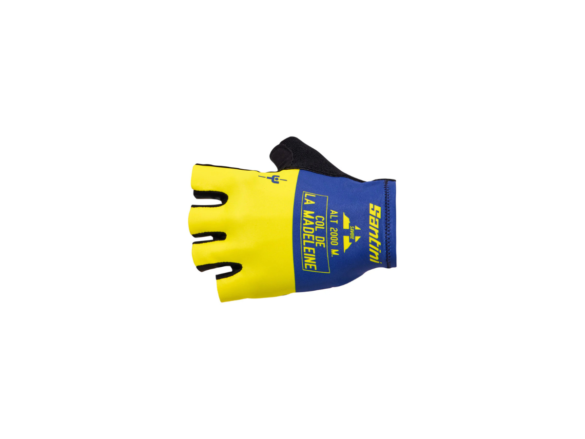 Santini Maillot Jaune Col De La Madeleine Gloves-Print