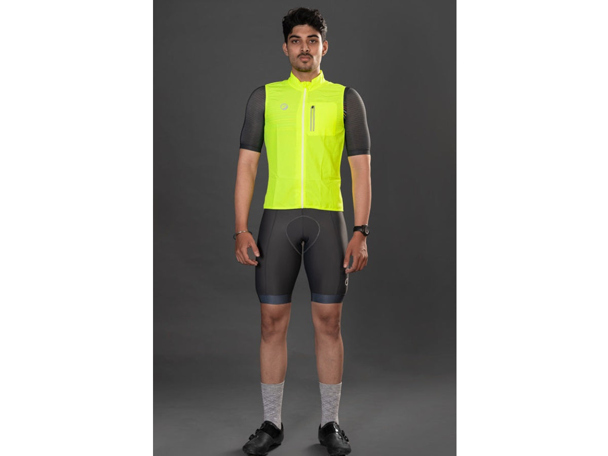 Apace Unisex Cycling Jacket Gilet Sleeveless - Neon