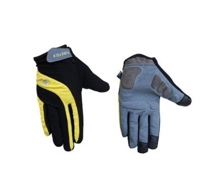 Firefox Full Finger Cycling Gloves - Black/Yellow