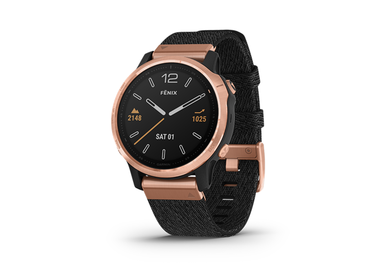 Garmin Fenix 6S - Black DLC Sapphire - Chestnut Leather