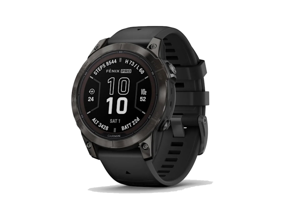 Garmin Fenix 7 Pro - Sapphire Solar-Carbon Gray DLC TI W/Black Band