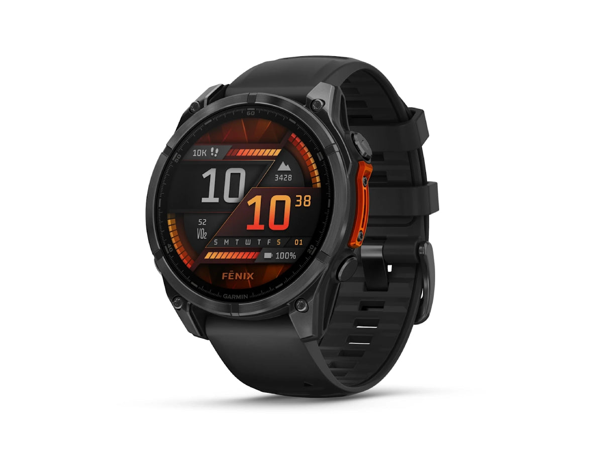 Garmin Fenix 8 - 47mm, Glass/SS, Slate Gray Steel/Black, Blk Bnd, Sea (AMOLED)