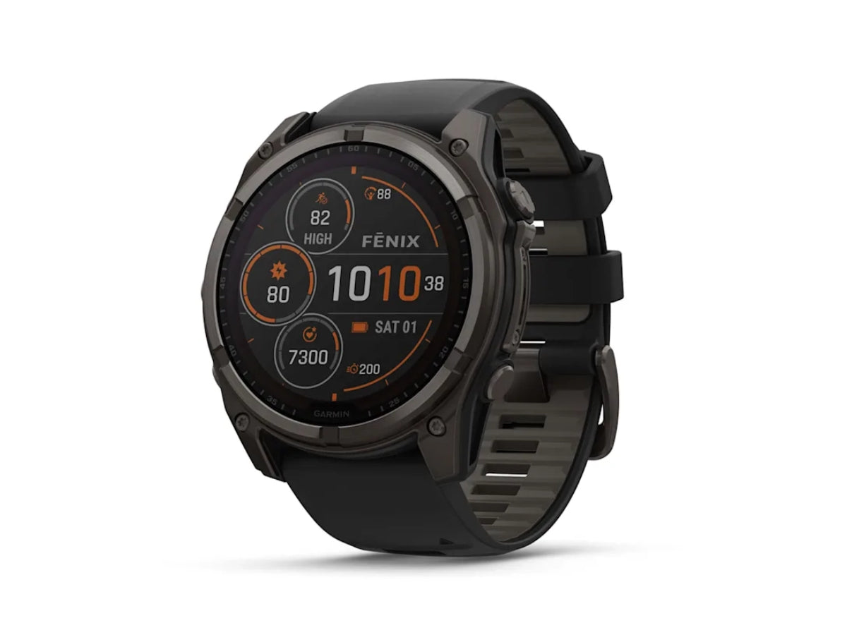 Garmin Fenix 8 - 47mm, Saph Solar, Crbngry Ti/Bk, Blkpblgrybd (Sapphire Solar)