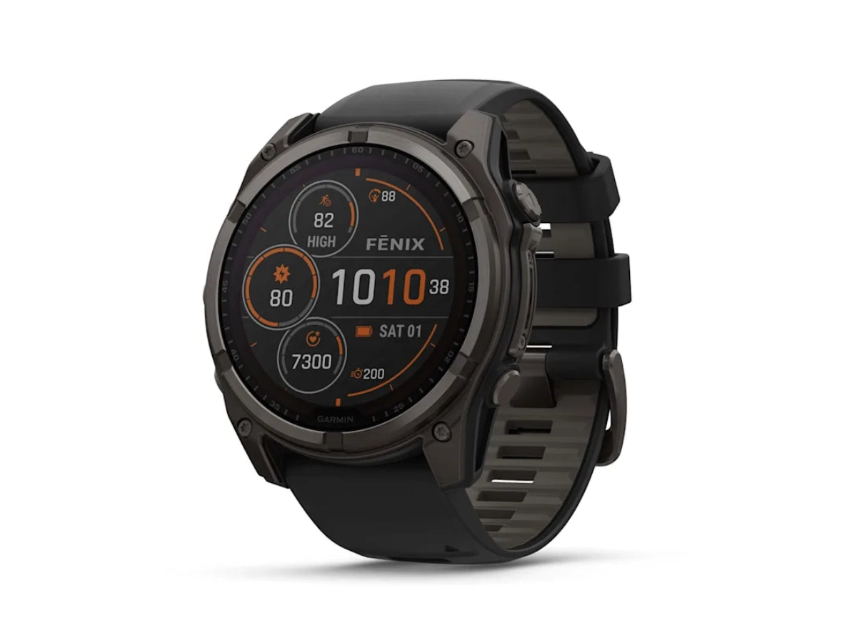 Garmin Fenix 8 - 51mm, Saph Solar, Crbngry Ti/Blk, Blkpblgrybnd, Sea (Sapphire Solar)
