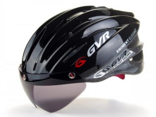 GVR Jump Bicycle Adult Helmet with Visor - Black