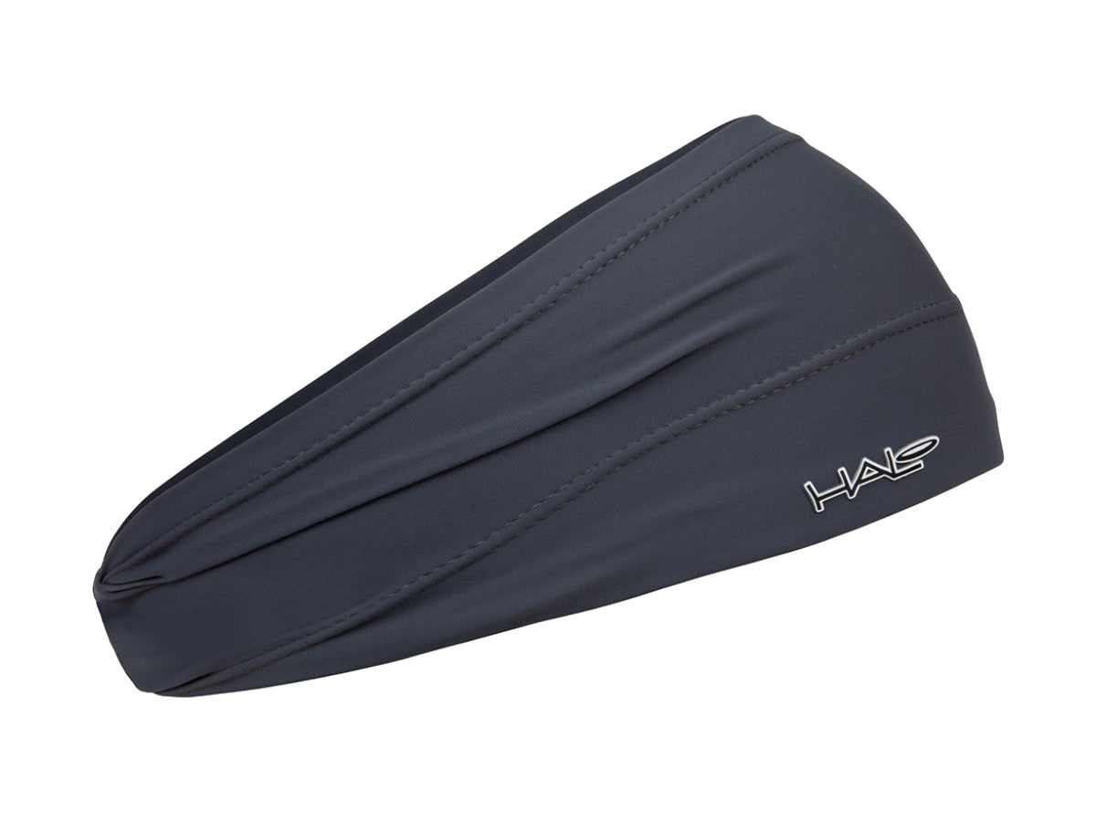 "Halo Bandit Pullover headband 4-inch charcoal – moisture-wicking athletic headband for sweat control during workouts"


