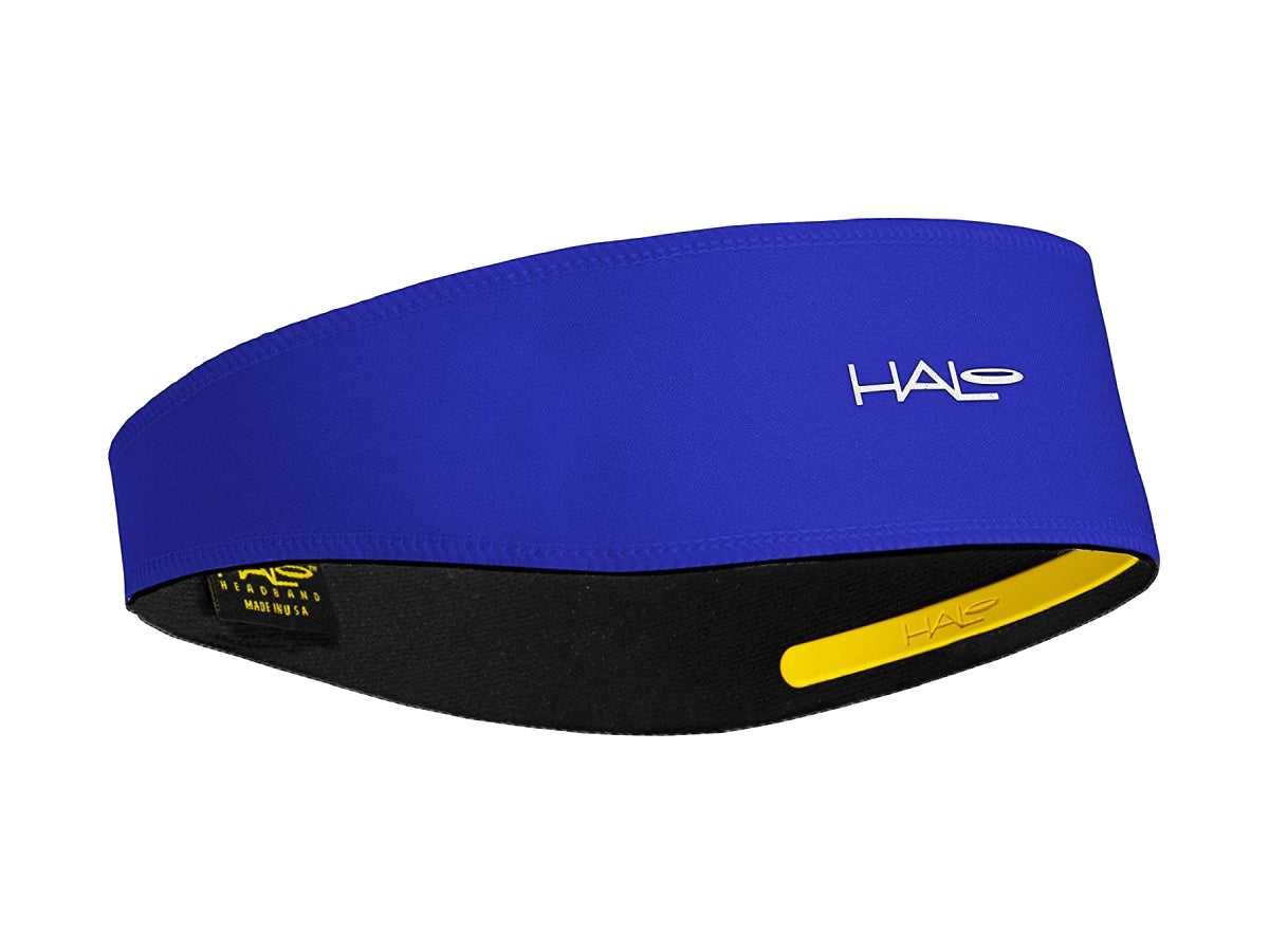 "Halo II Pullover headband 2-inch wide royal blue – moisture-wicking athletic headband for sweat control and comfort"

