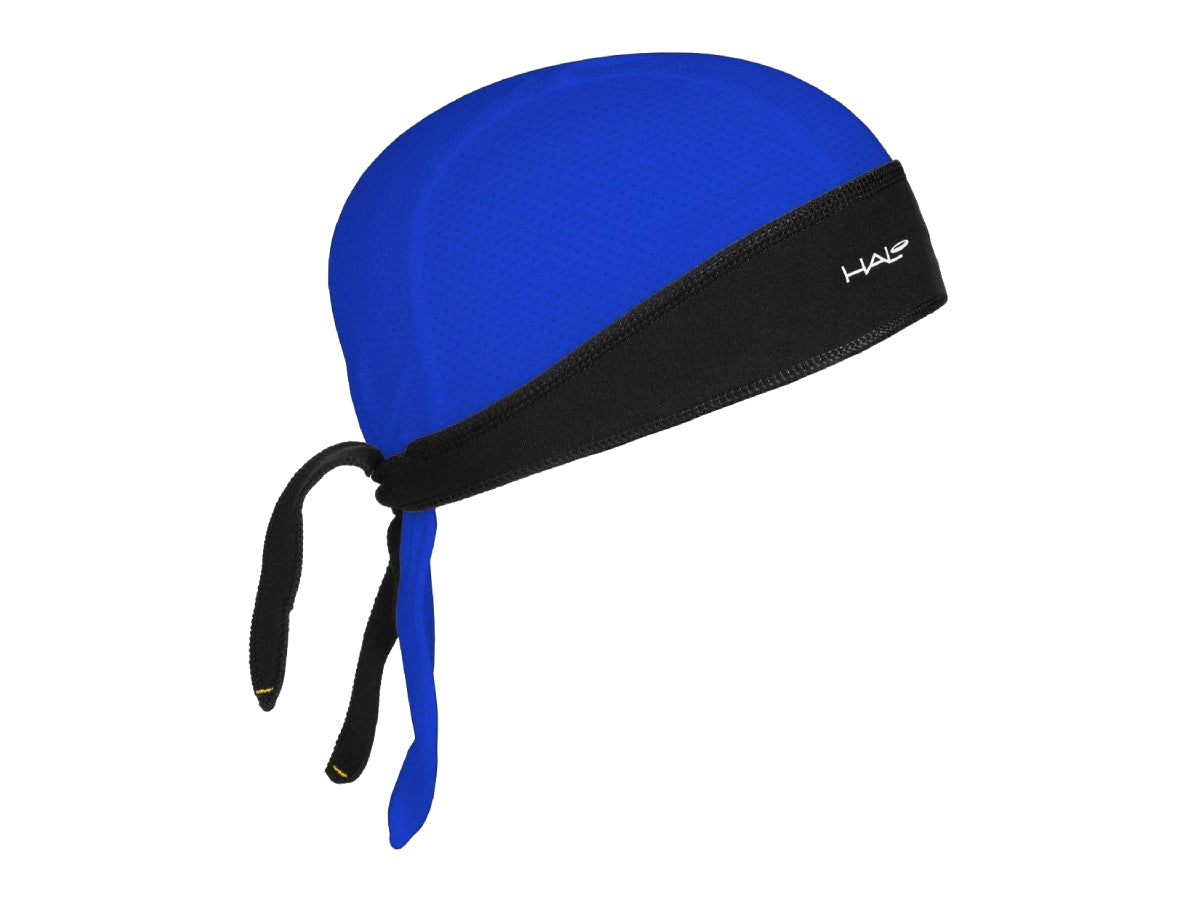 “Halo Protex bandana in royal blue – breathable, moisture-wicking cycling headwear”







