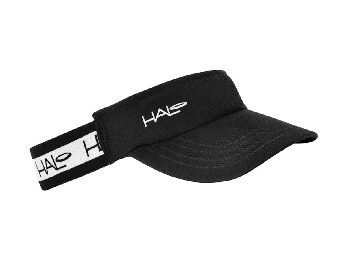 "Halo Race visor black – lightweight and breathable cycling visor providing sun protection and sweat control"

