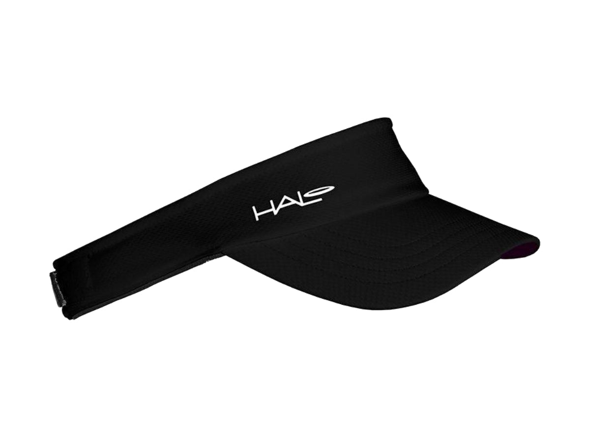 "Halo Sport visor black – breathable and lightweight cycling visor providing sun protection and sweat management"

