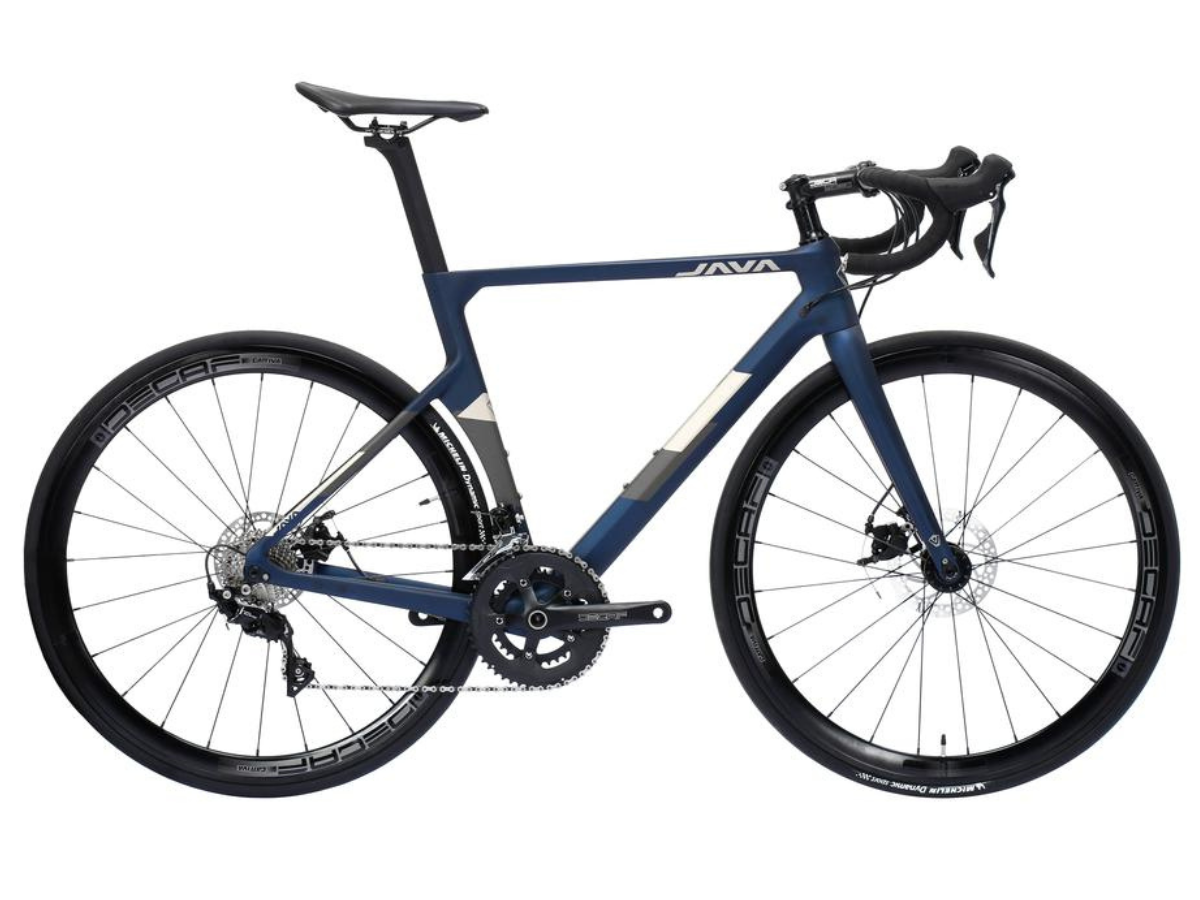 Java Vesuvio Integrated Carbon Handlebar - TRP Spyre Mechanical Disc Brakes - Alloy Disc Wheels