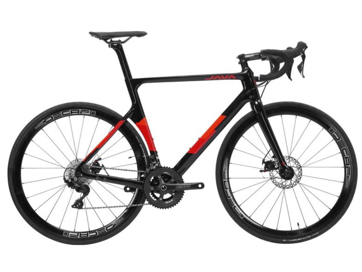 Java Vesuvio Integrated Carbon Handlebar - TRP Spyre Mechanical Disc Brakes - Alloy Disc Wheels