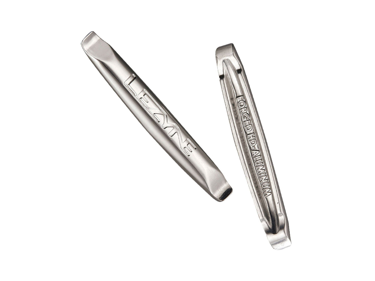 "Lezyne Alloy Tyre Lever Set of 2 in silver, high-strength aluminum levers for tough bicycle tire removal"







