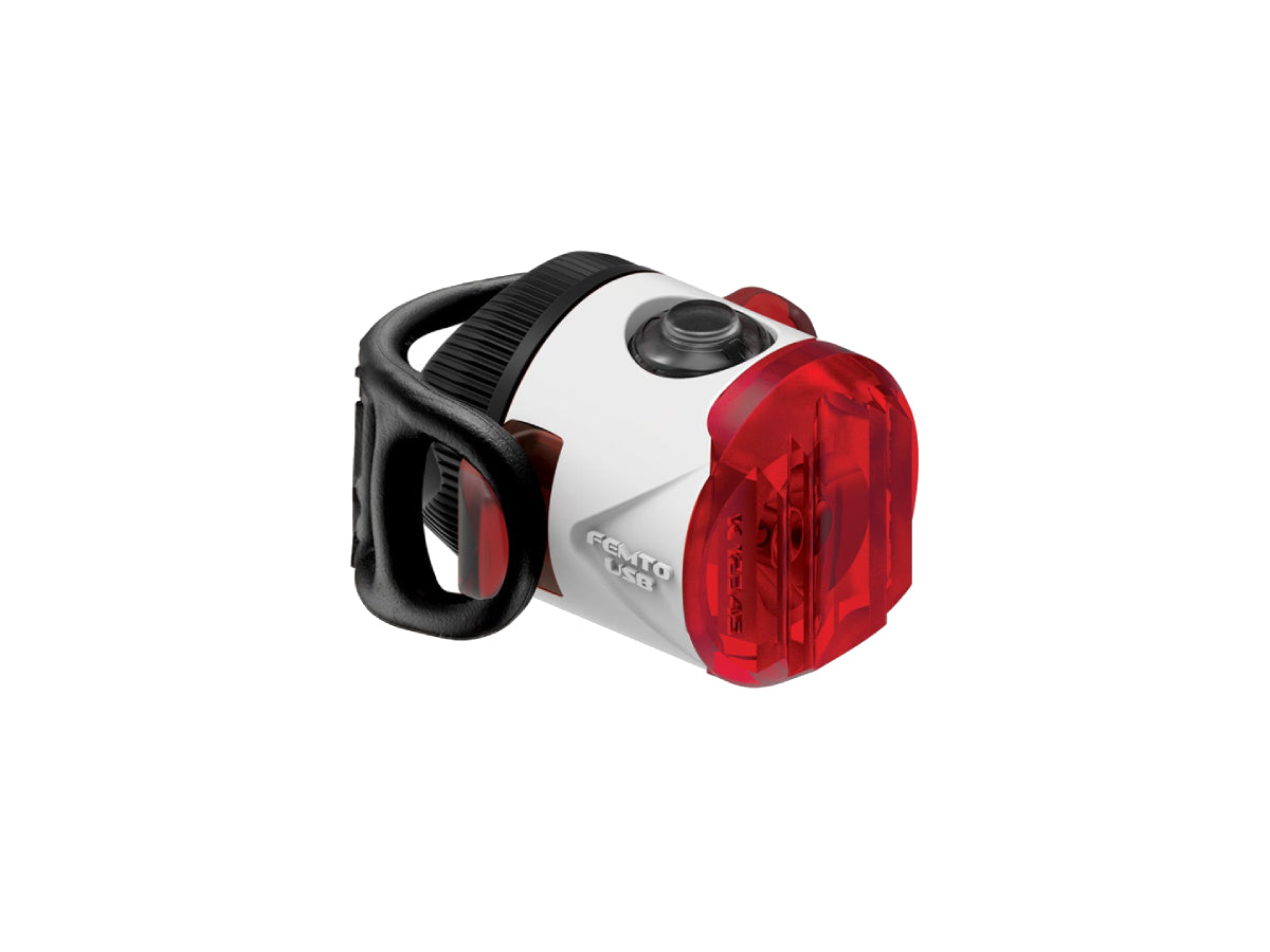 “Lezyne Femto USB Drive rear light in white – compact rechargeable bike tail light, 5 lumens”







