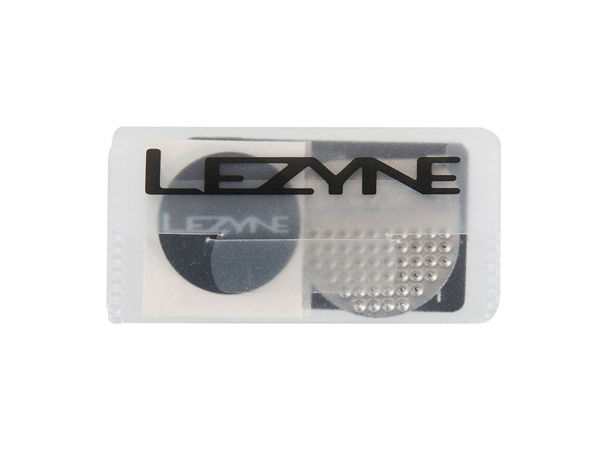 &quot;Lezyne Smart Kit Puncture Patches with self-adhesive patches and scuffer for quick bicycle tire repairs&quot;







