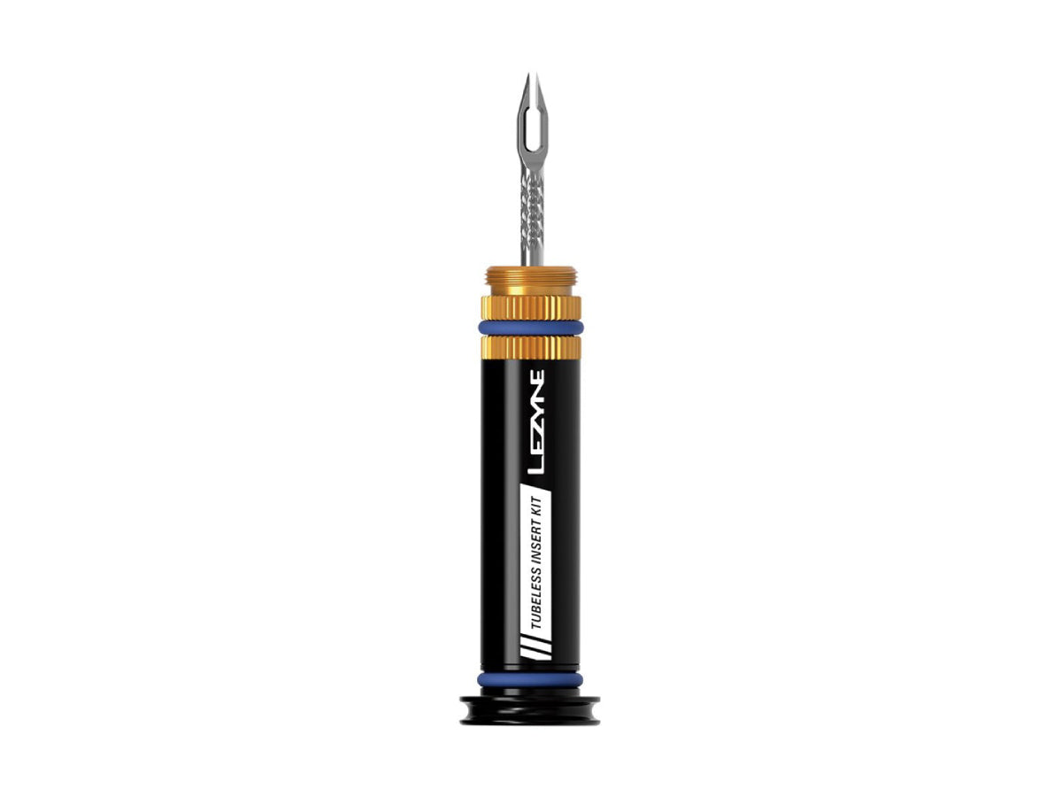 "Lezyne Tubeless Insert Kit with durable plugs and tools for effective tubeless bike tire repairs"







