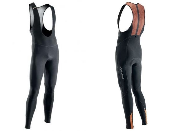 Northwave Active Colourway Bibtights - Black/Dark Orange