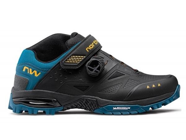 Northwave Enduro Mid 2 Shoes - Black/Blue Coral