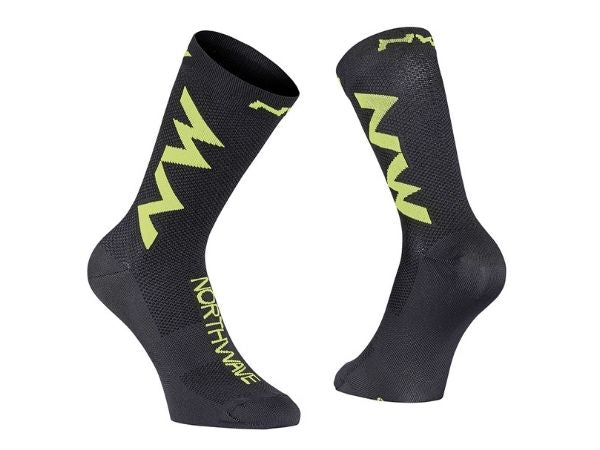 Northwave Extreme Air Socks - Black/Lime Fluo