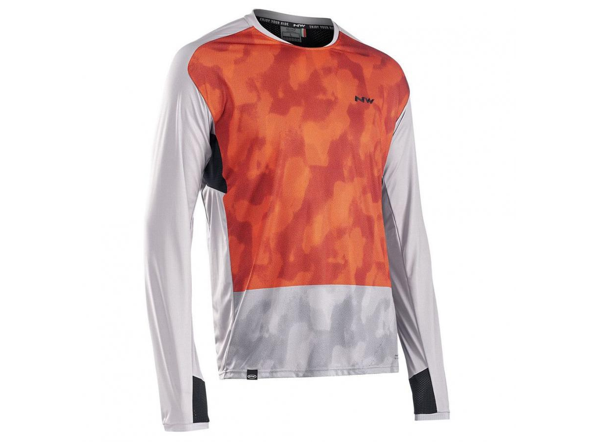 Northwave MTB Edge Jersey Long Sleeve - Deep Grey/Orange