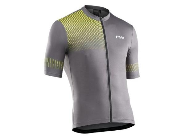 Northwave Origin Jersey - Dark Grey/Yellow Fluo