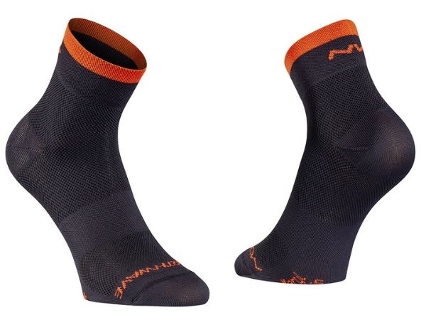 Northwave Origin Mid Socks - Black/Siena Orange