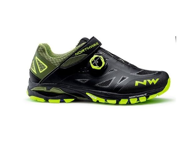 Northwave Spider Plus 2 Shoes - Black/Yellow Fluo