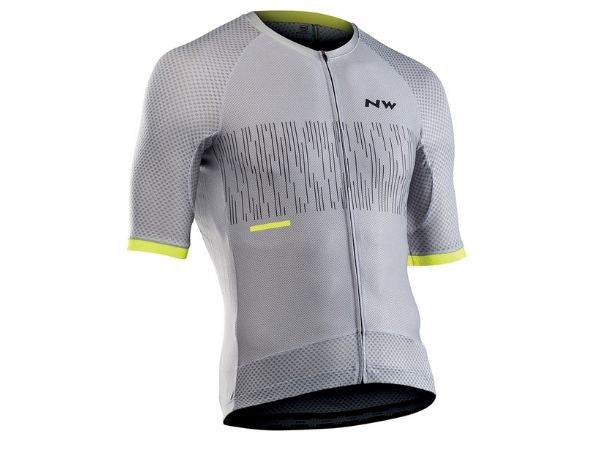 Northwave Storm Air Jersey - Light Grey/Yellow Fluo