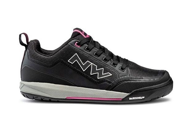 Northwave Womens Clan Flat Shoes - Black/Fuchsia